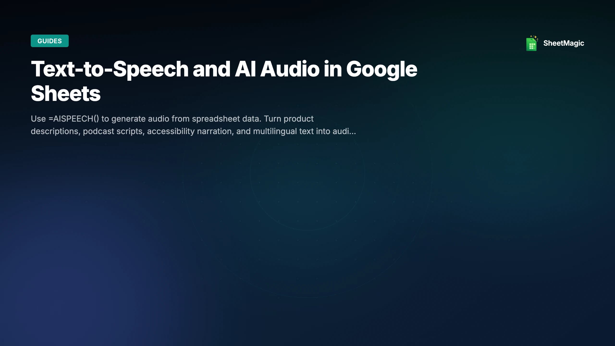 Text-to-Speech and AI Audio in Google Sheets
