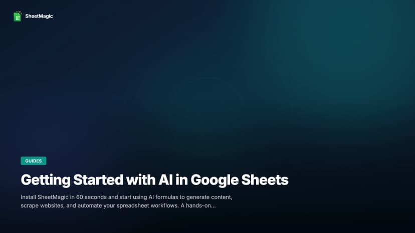 Getting Started with AI in Google Sheets